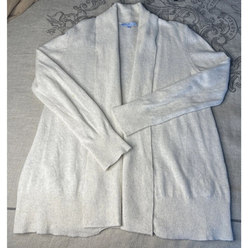 Antonio Melani 100% Cashmere Cardigan Womens Size Large Ivory Cream